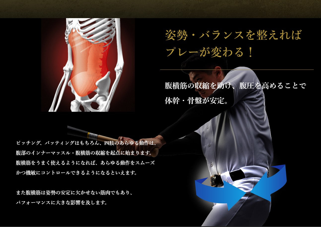 究極の野球ベルトサポーター　コアエナジーベルト