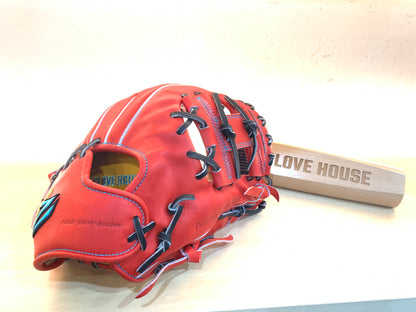 【佐藤グラブ工房×グラブハウス】コラボグラブ「縁」 硬式グラブ ENGI61 内野手用 レディッシュオレンジ　受注生産2〜3ヶ月